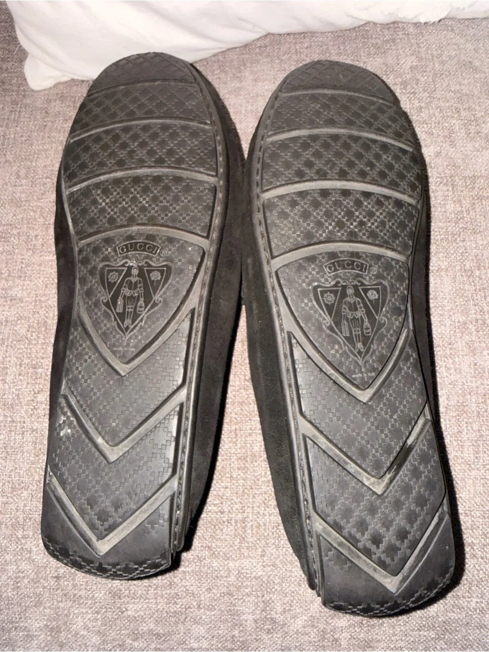 Gucci Black Suede Horsebit Slip-On Loafers